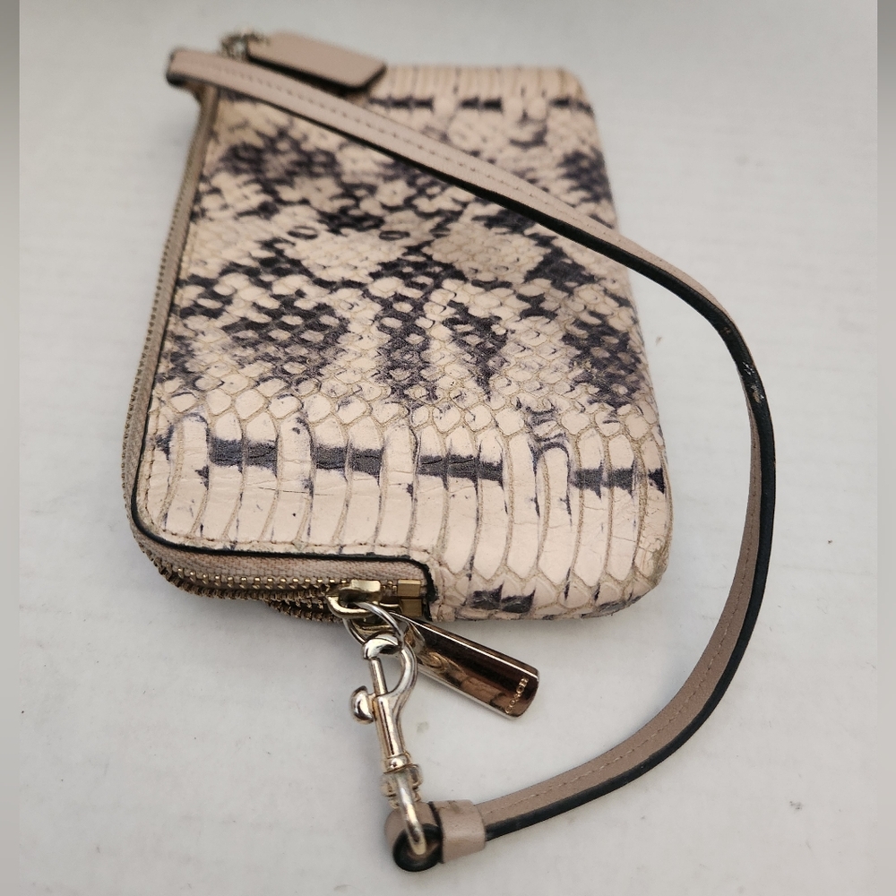 Coach Python Print Wristlet Snakeskin Pattern In … - image 5